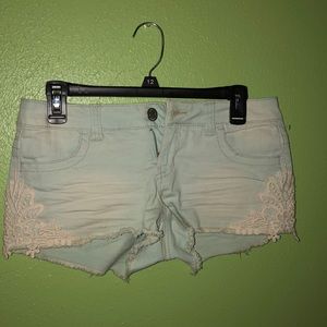 light blue short-shorts